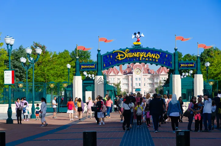 Disneyland Paris is located on the outskirts of Paris, France. A popular spot for tourists and families.