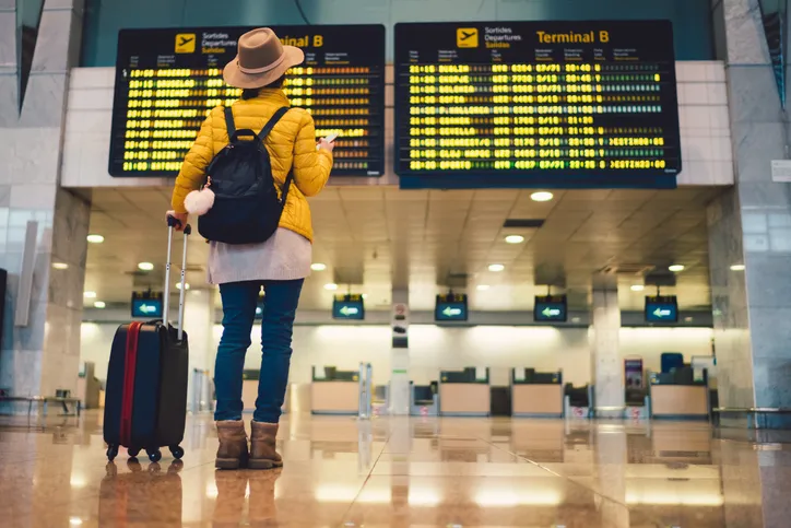 Tourist at international airport 